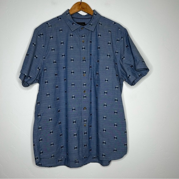 Pendleton Blue Short Sleeve Button Down Shirt Southwest Print 100% Cotton SZ XL - Picture 1 of 8